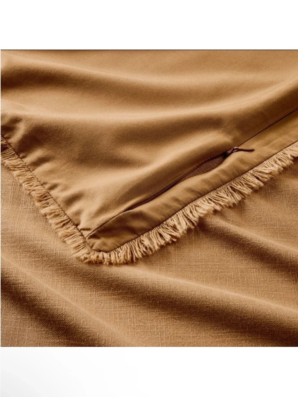 NWT Full/Queen Heavyweight Linen Blend Comforter & Sham Set Warm Brown Casaluna